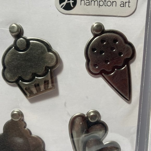 Metal Charms Paper Crafts Card Making Scrapbook Heart Cupcake Ice Cream Cone - Picture 3 of 12